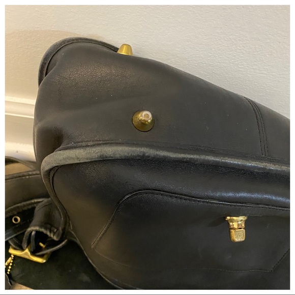 Black Leather Vintage, Coach stewardess bag - Picture 8 of 12